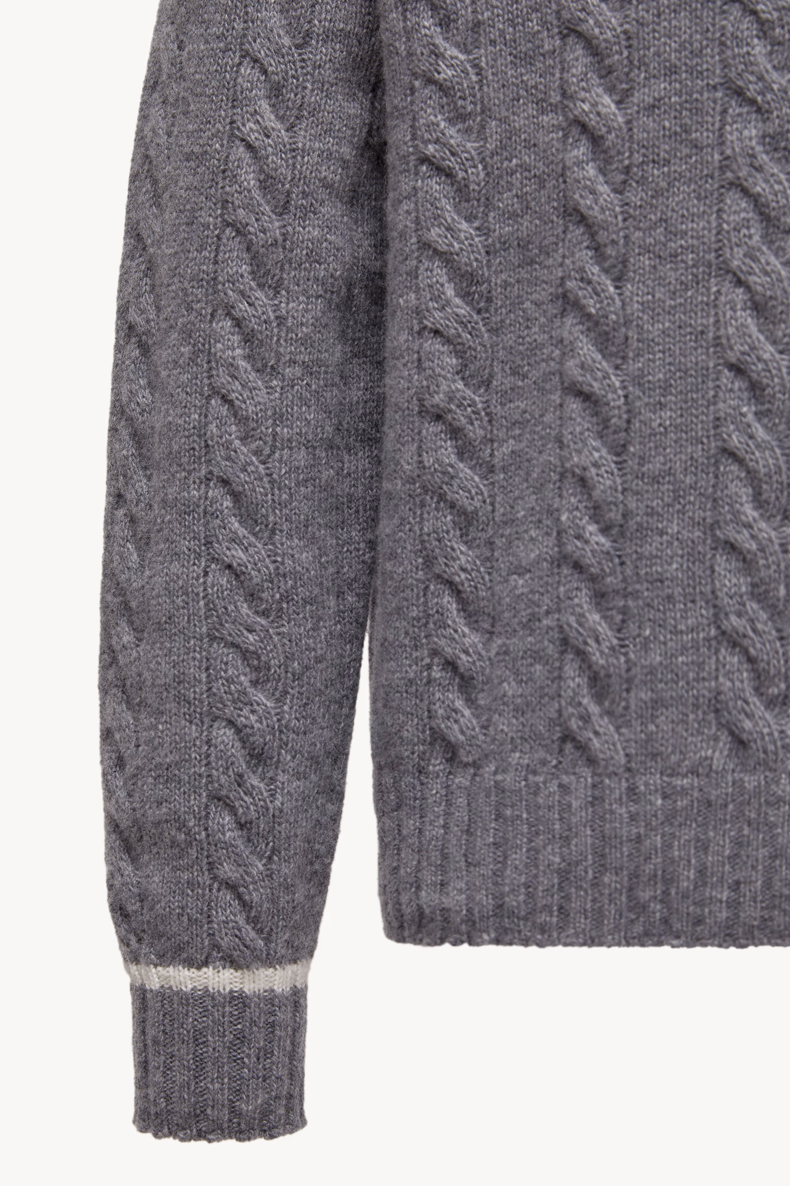 Stripe-Trimmed Wool Sweater Boy Grey Moncler 5